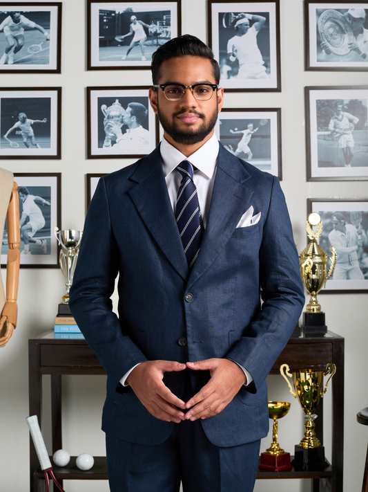 Navy Cotton Blazer