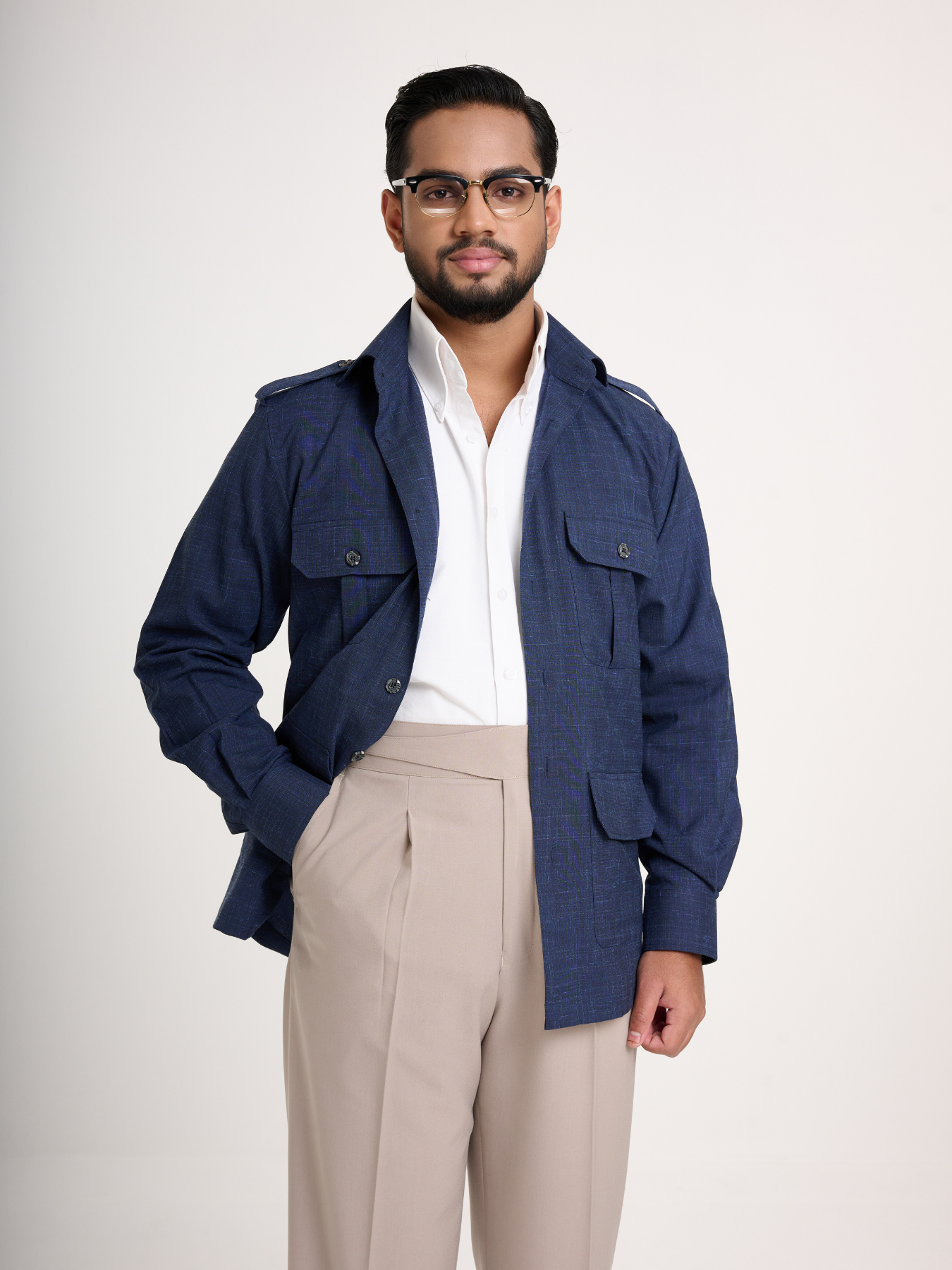 Navy Field Shacket