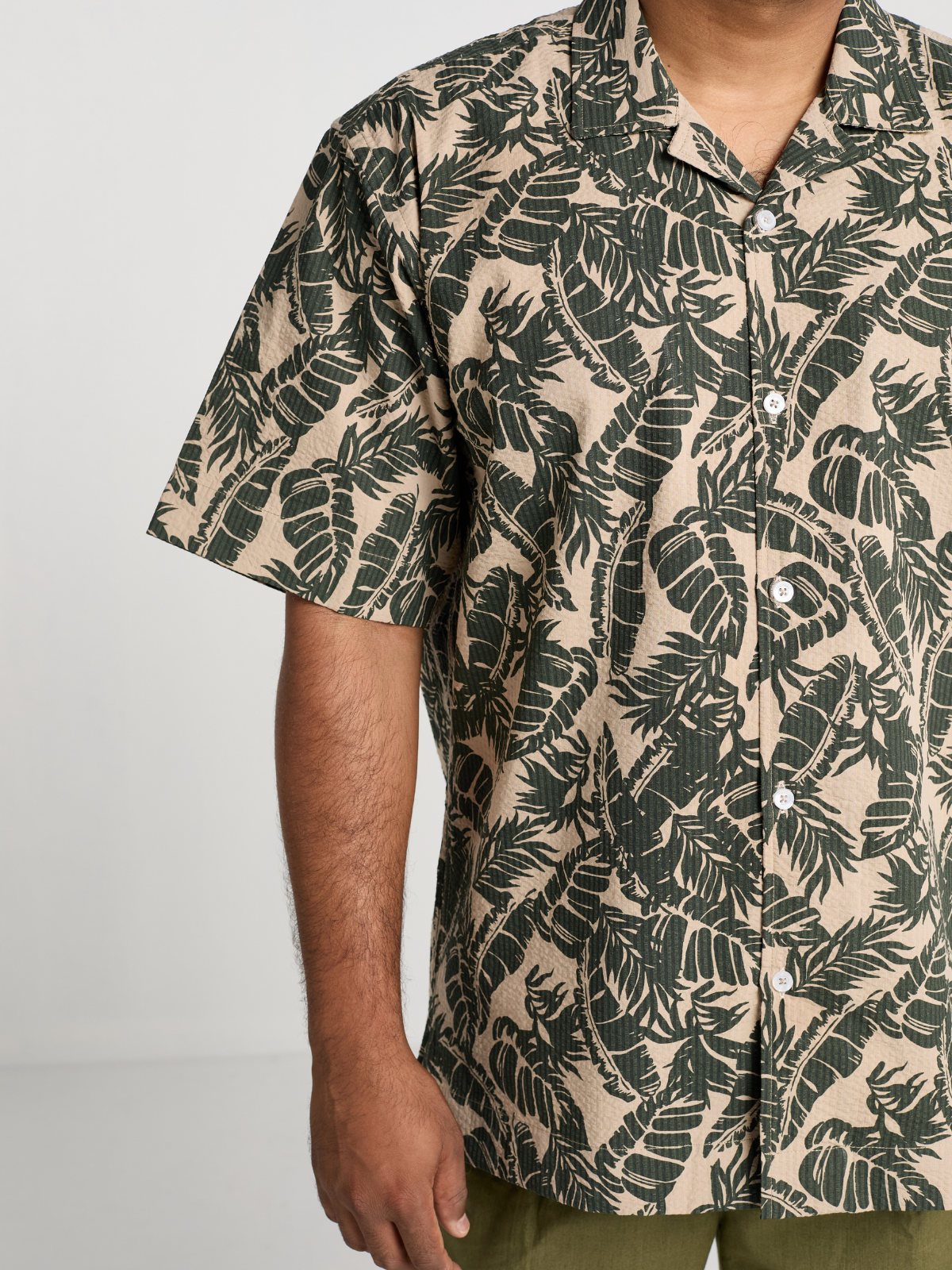 Olive Floral Cuban Shirt