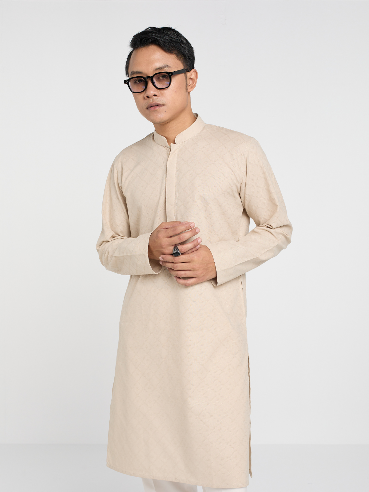 Beige Patterned Kurta