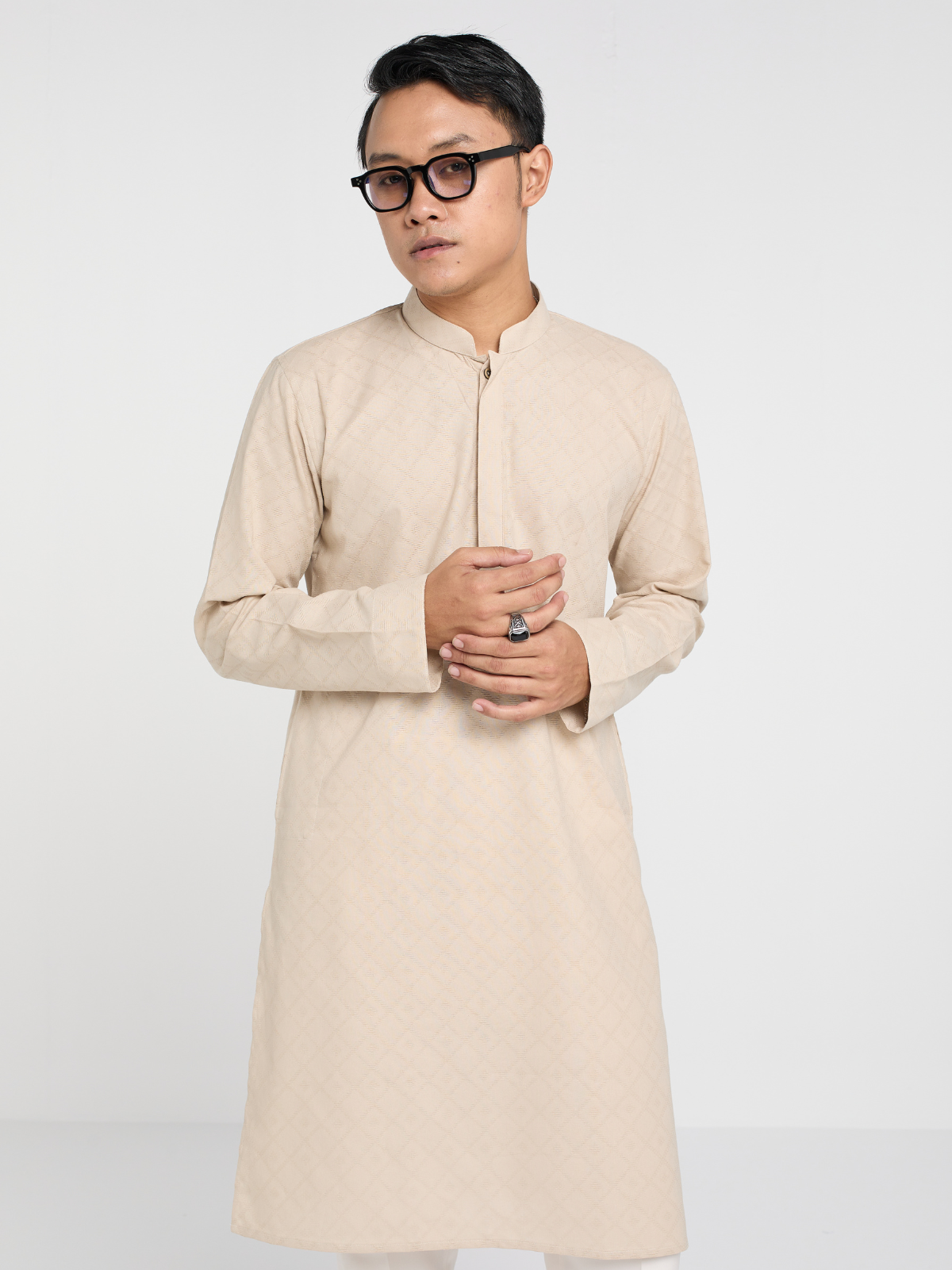 Beige Patterned Kurta