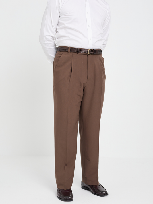 Coffee Mid Rise Formal Trouser