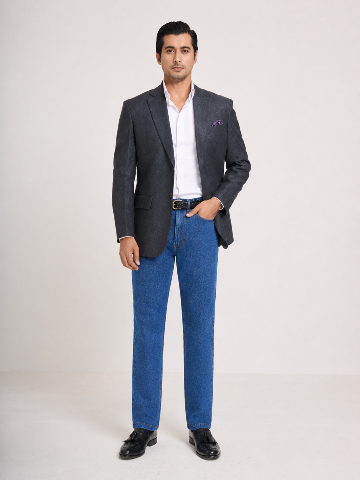 Mid Blue Wash Straight Fit Jeans