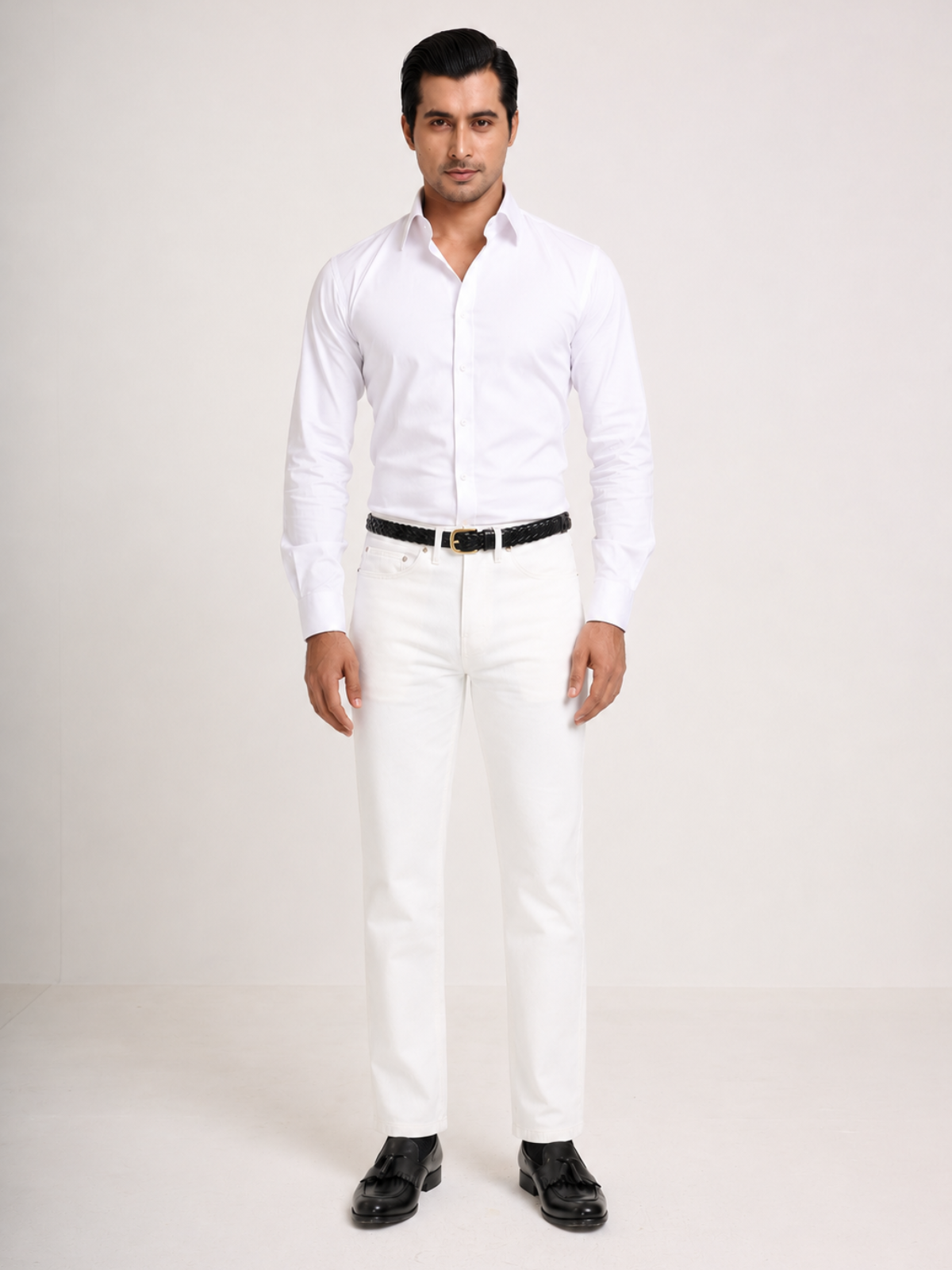 White Straight Fit Jeans