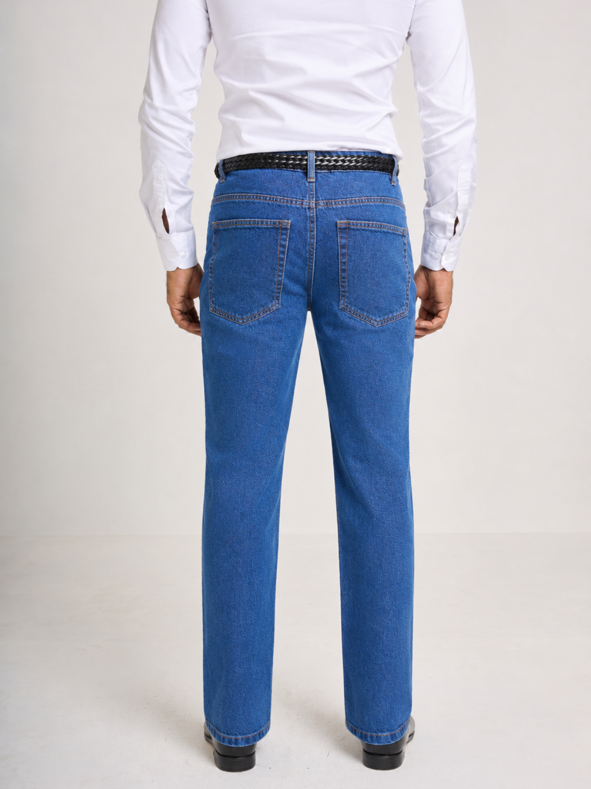 Mid Blue Wash Straight Fit Jeans
