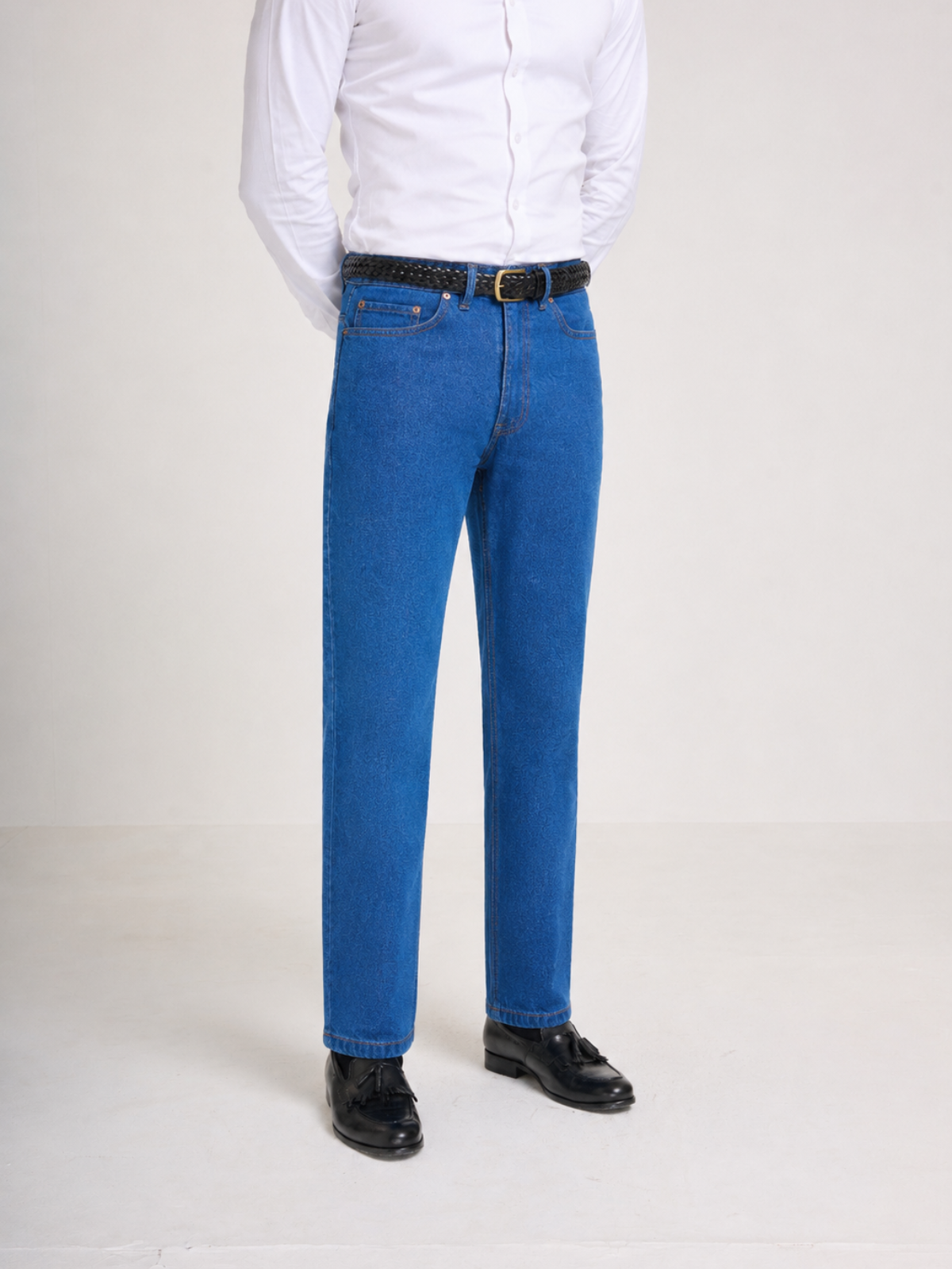 Mid Blue Wash Straight Fit Jeans