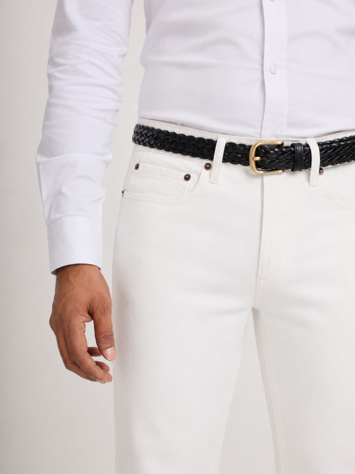 White Straight Fit Jeans