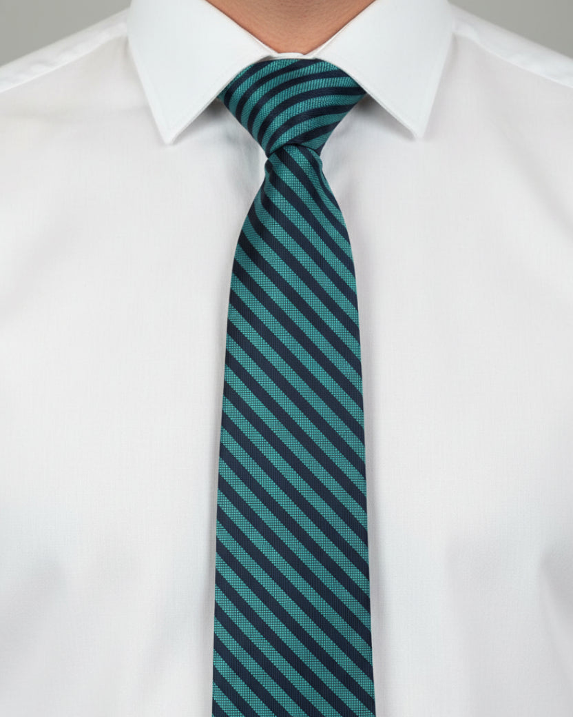 Teal Regimental Stripe Tie