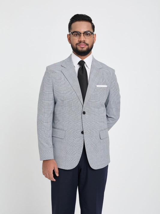 Light Blue Glen Check Blazer