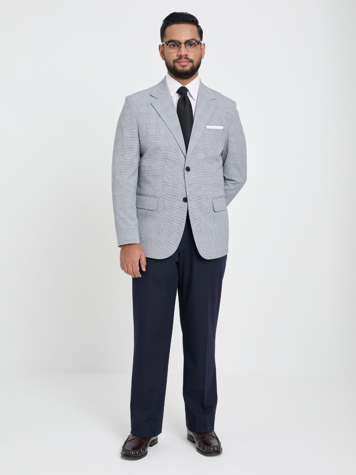Light Blue Glen Check Blazer