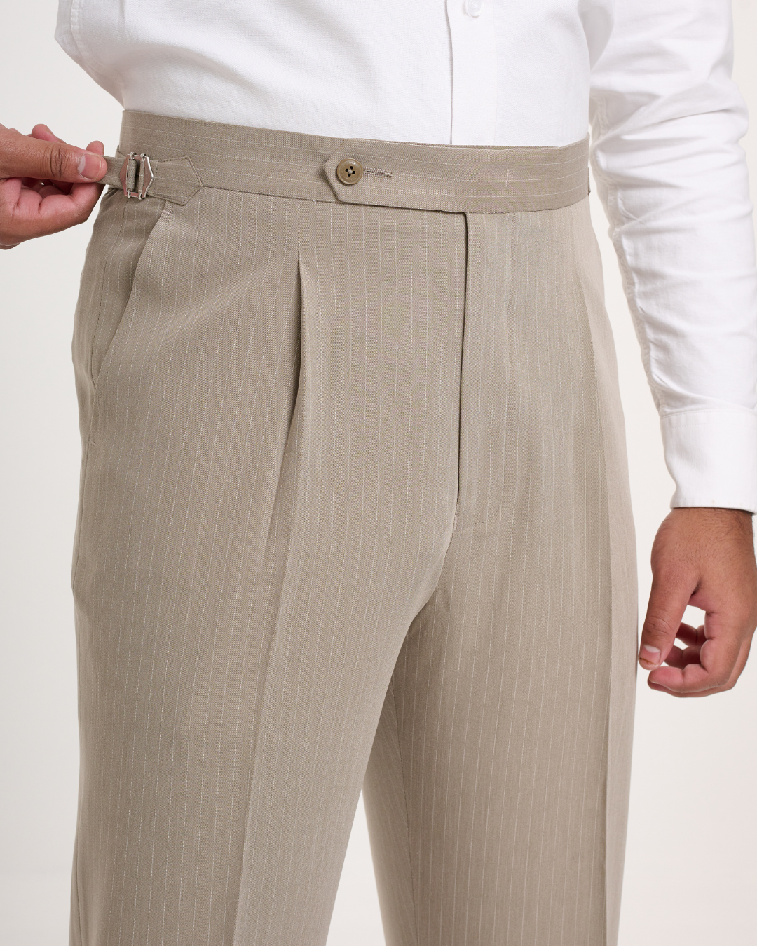 Sand Pin stripe Formal Trouser