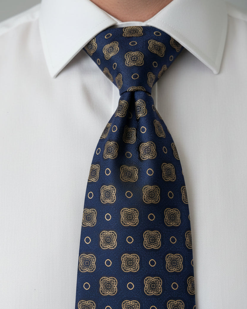 Midnight Gold Medallion Tie