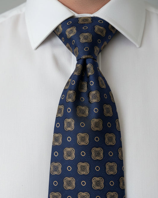 Midnight Gold Medallion Tie