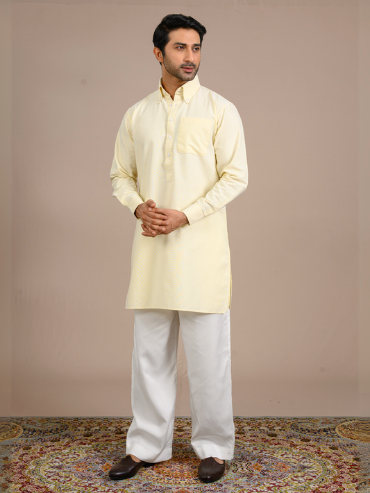 Lemon Short Button Down Kurta