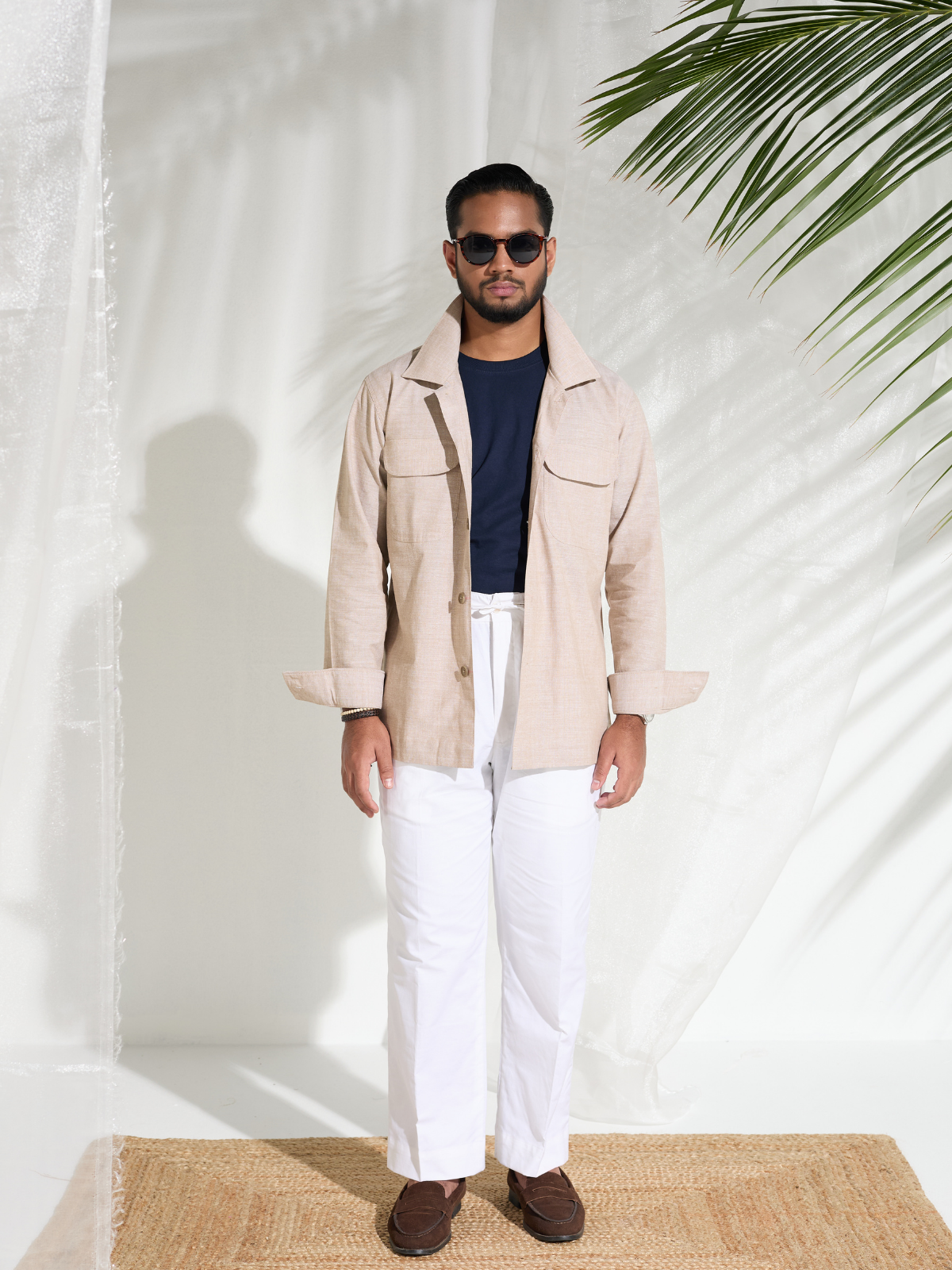 Beige Cotton Shacket
