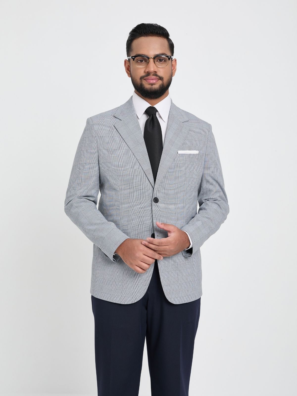 Light Blue Glen Check Blazer