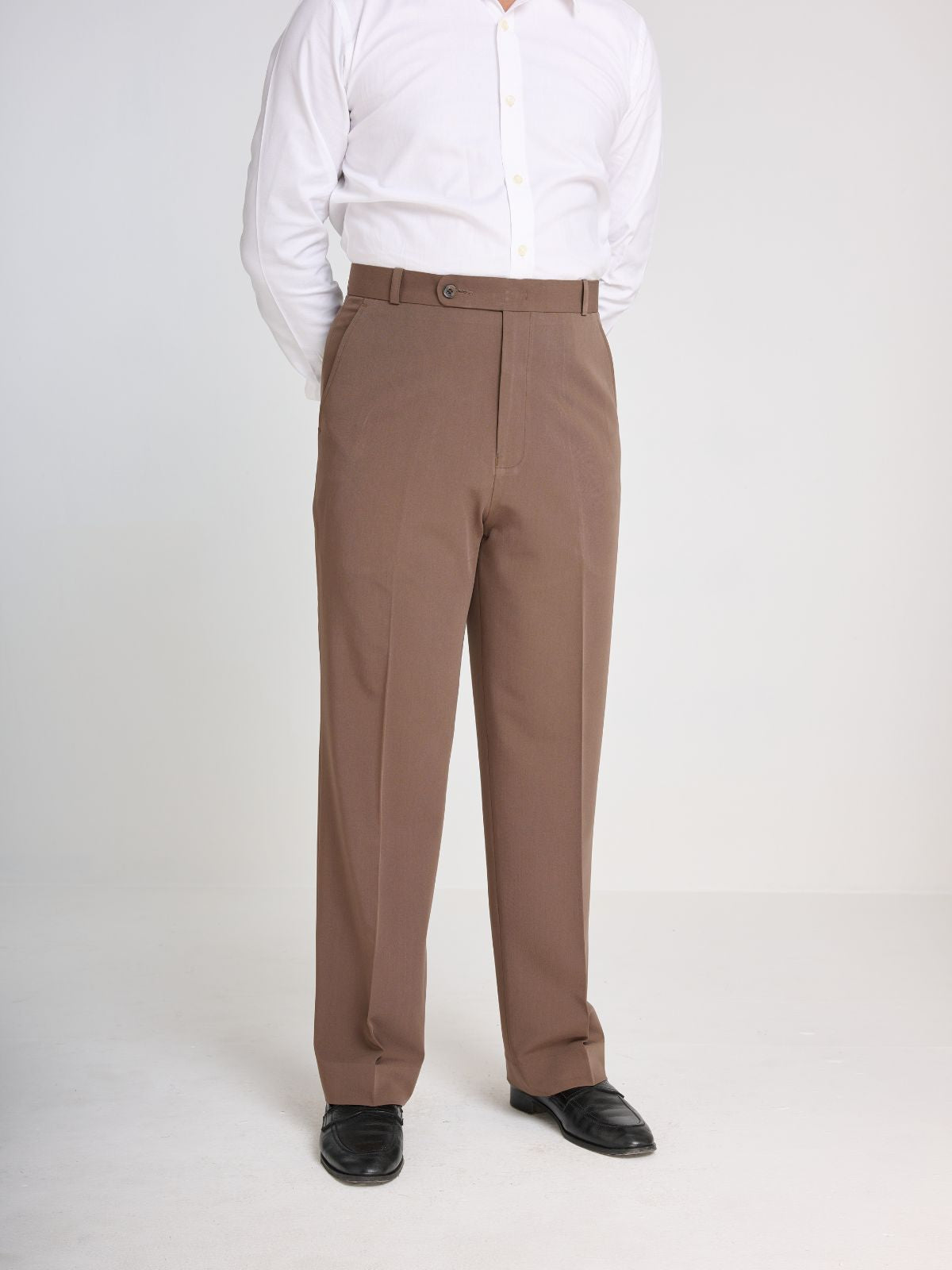 Taupe Brown Belt-Loop Trouser