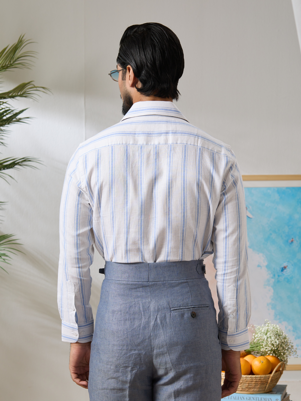 Sky Striped Cuban Shirt