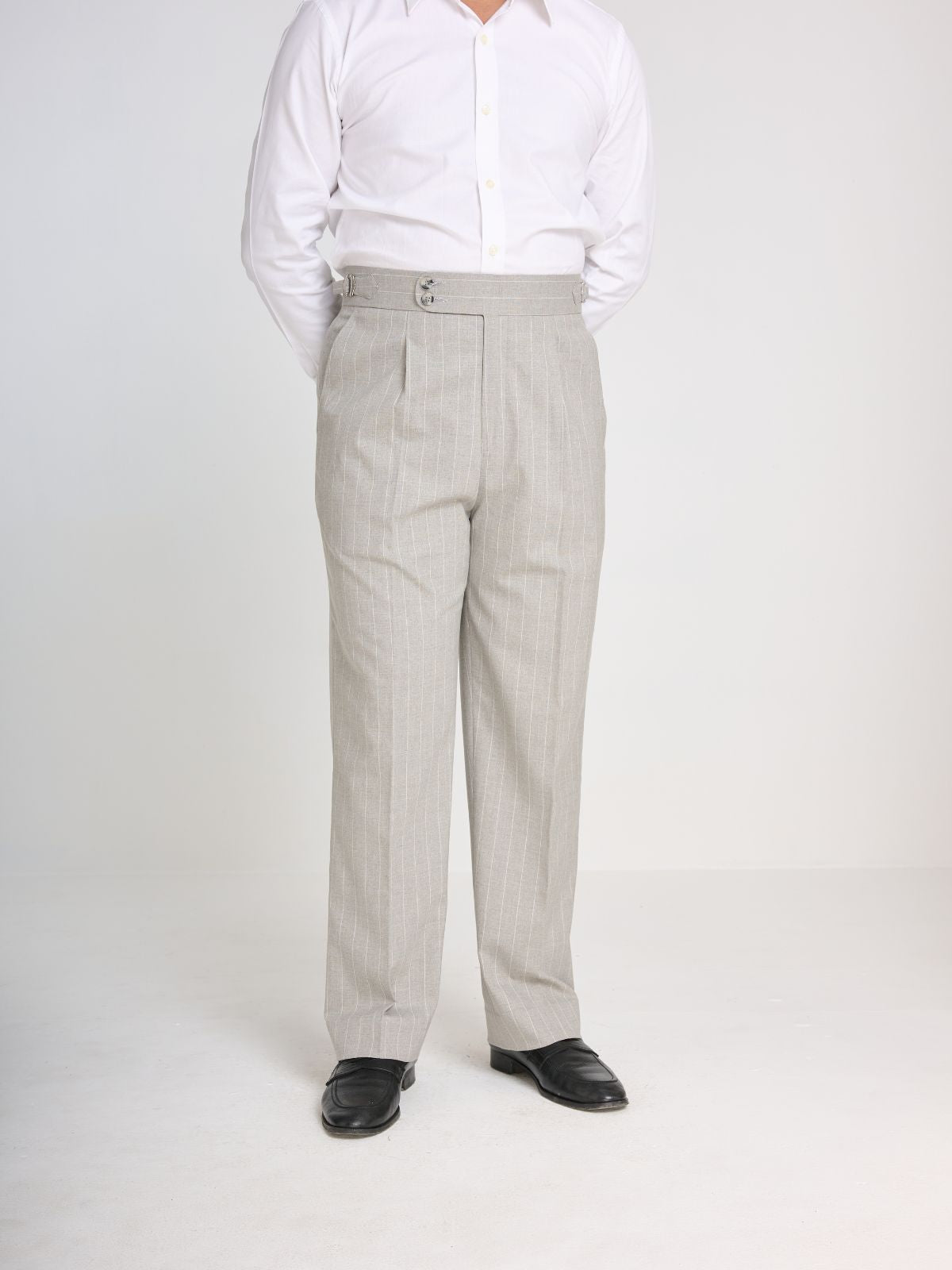 Light Grey Pinstripe Side-Adjuster Trouser