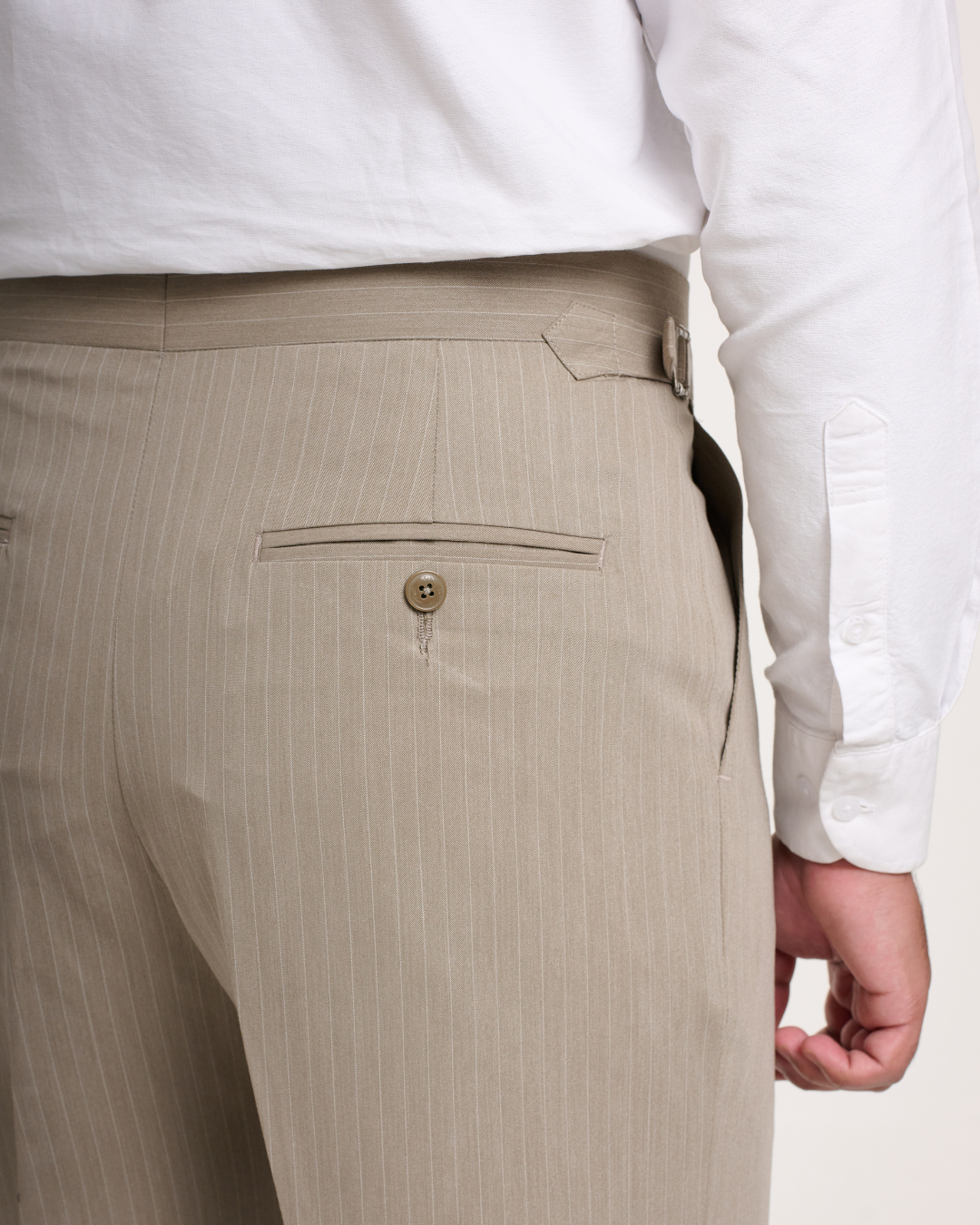 Sand Pin stripe Formal Trouser