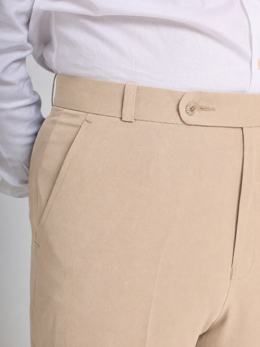 Beige Formal Trousers