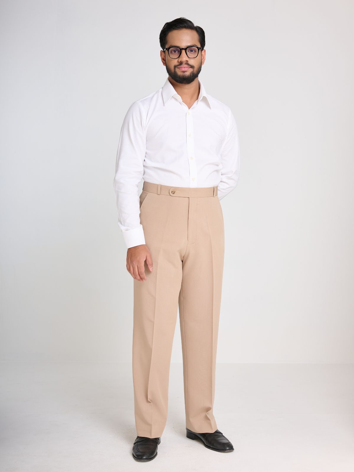 Beige Formal Trousers