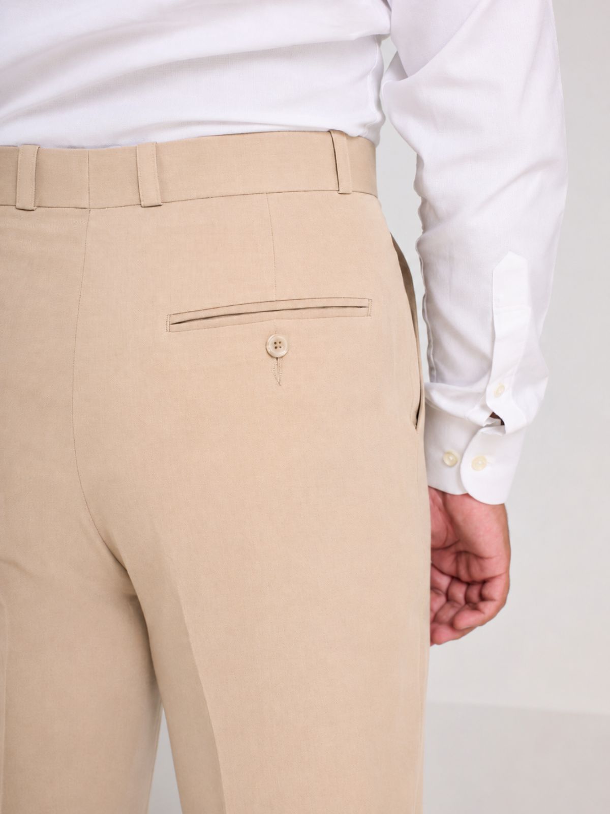 Beige Formal Trousers
