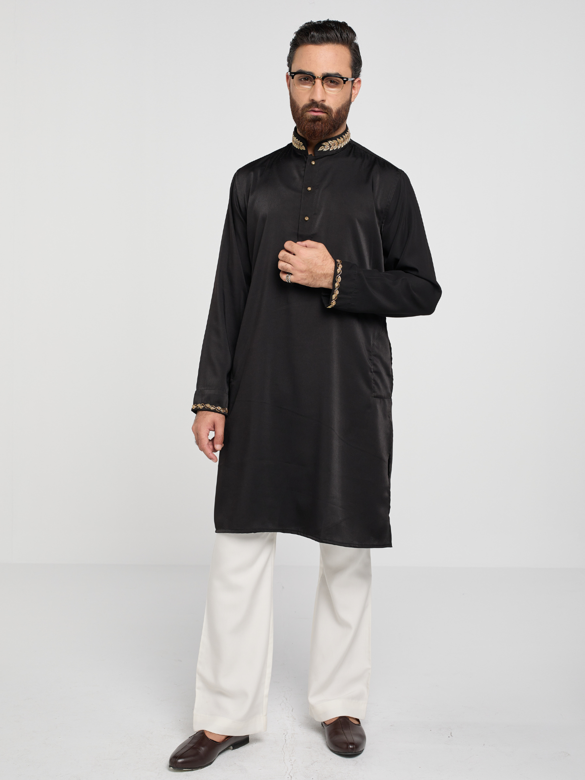 Black Zardozi Kurta