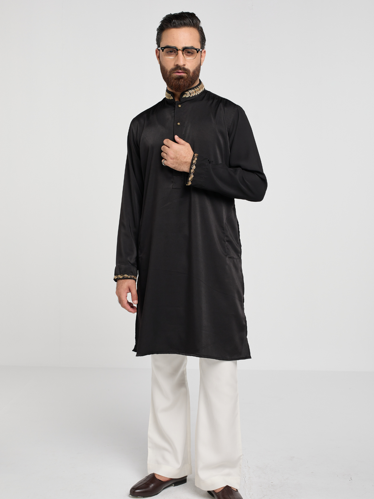 Black Zardozi Kurta