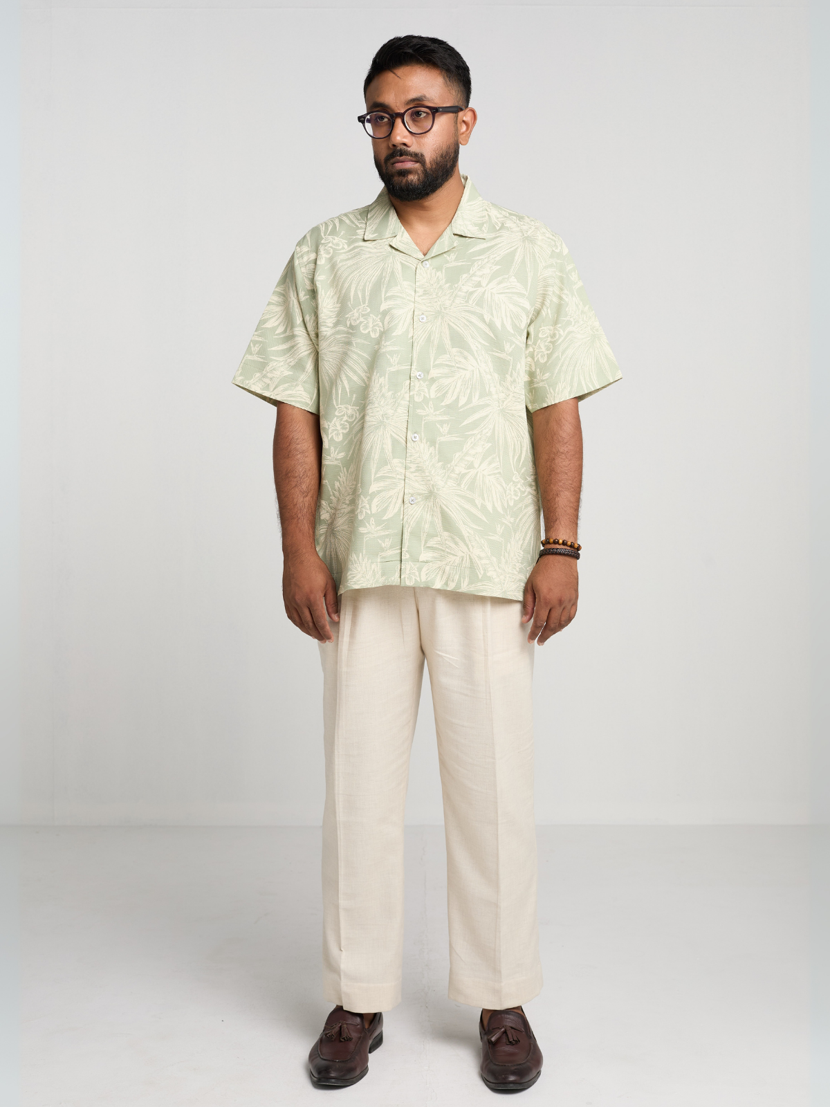 Lime Floral Cuban Shirt