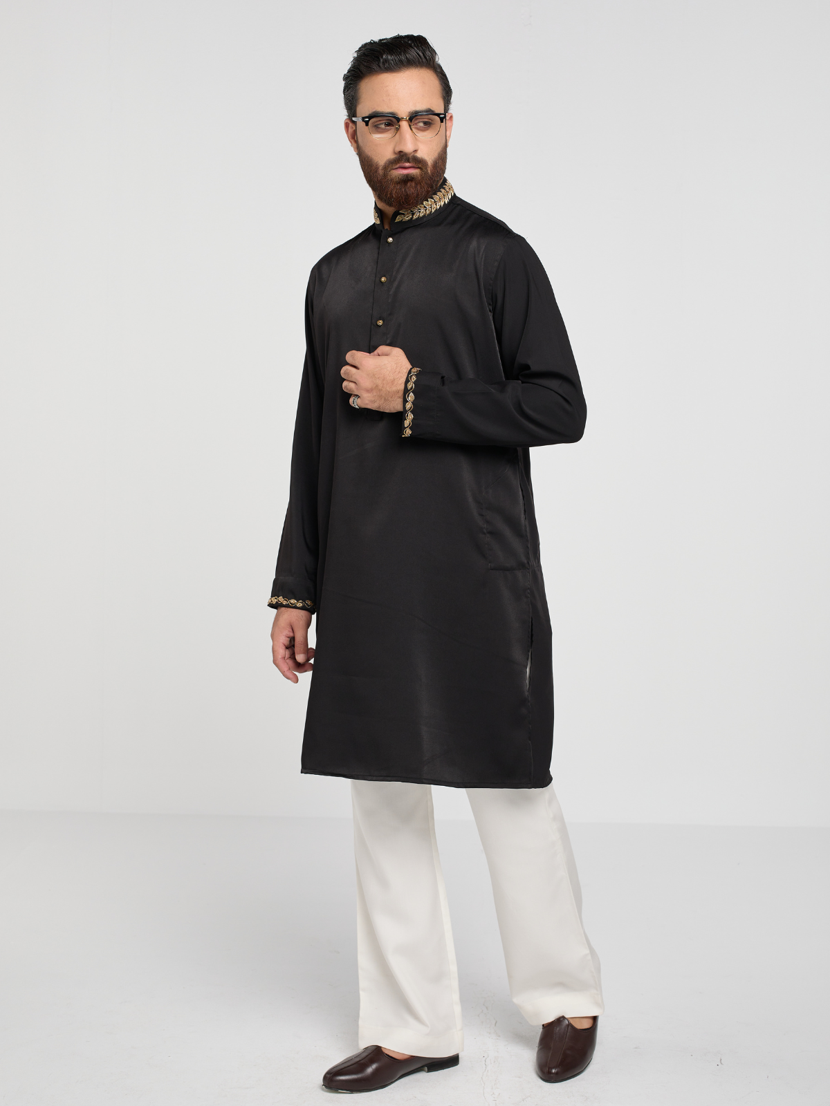 Black Zardozi Kurta