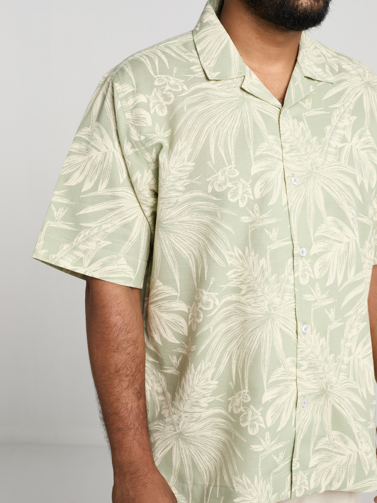 Lime Floral Cuban Shirt