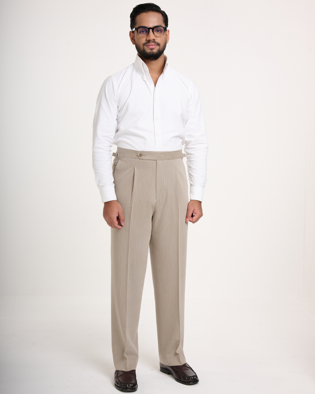 Sand Pin stripe Formal Trouser
