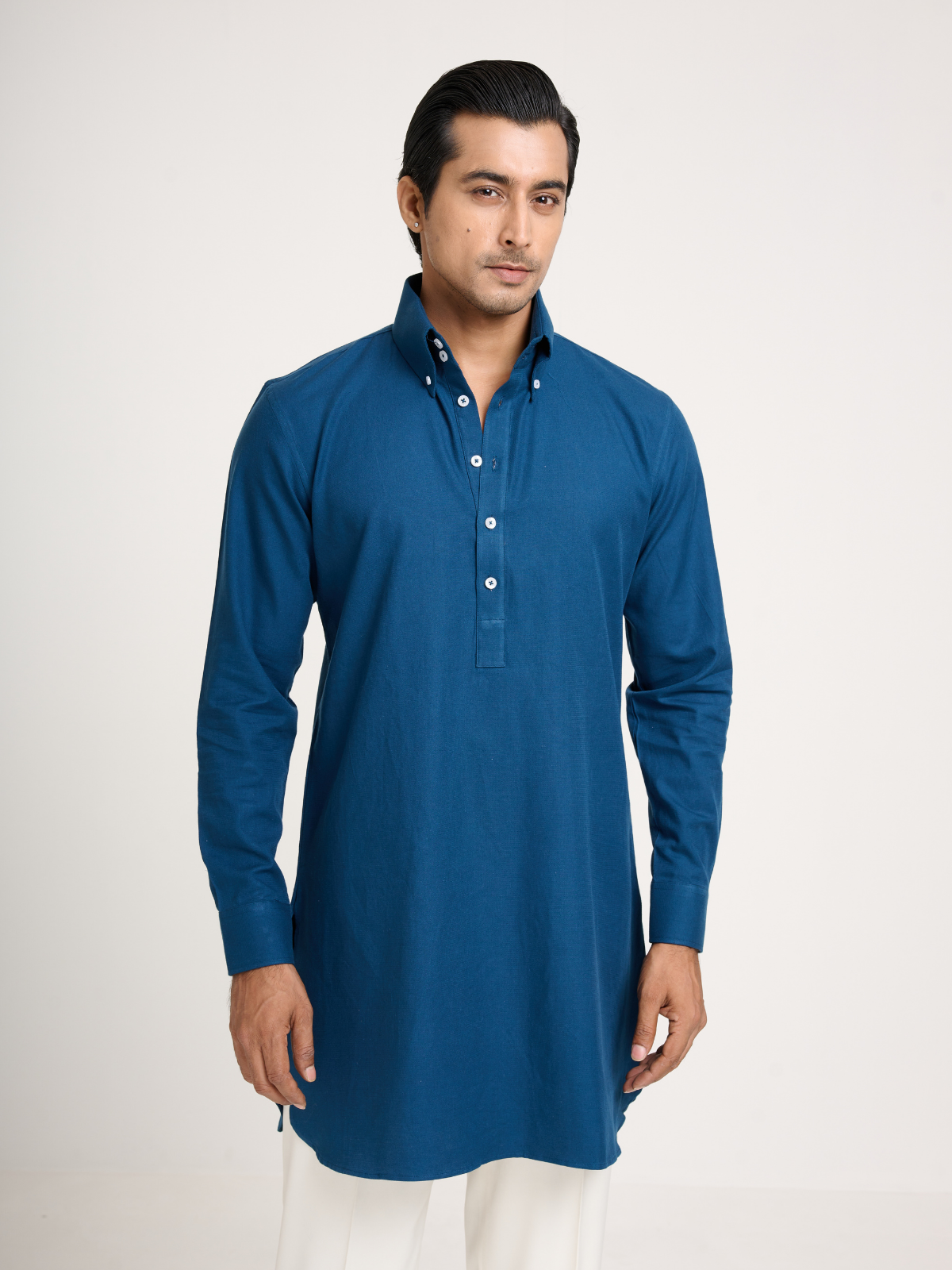 Teal Button Down Kurta