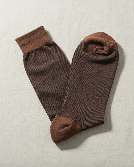 Brown Subtle Stripe Socks