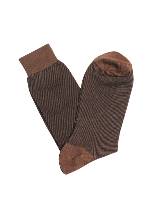 Brown Subtle Stripe Socks