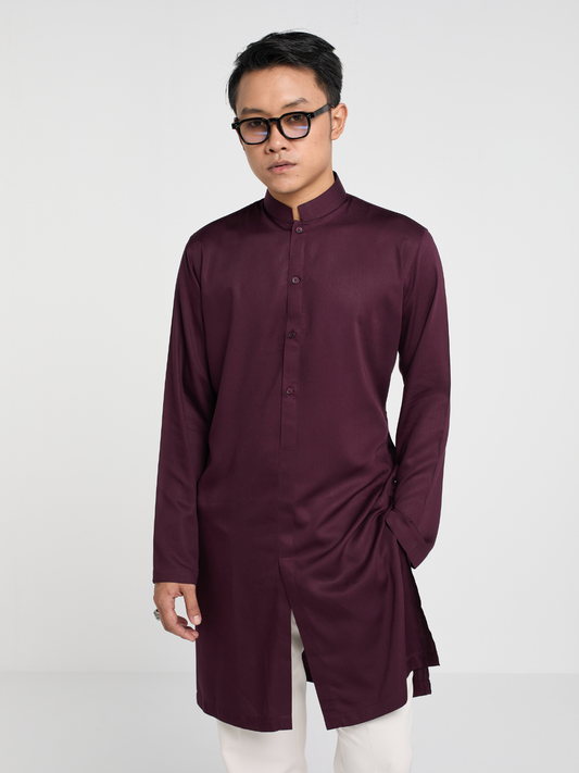 Burgundy Sherwani Cut Kurta