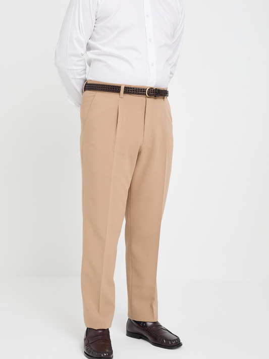 Beige Mid Rise Formal Trouser