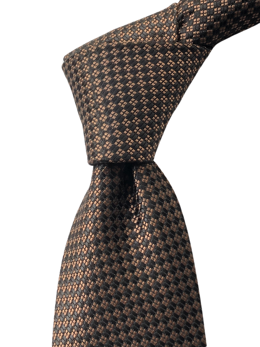 Brown with Black Subtle Pattern Tie