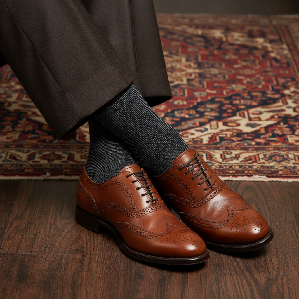 Navy Subtle Stripe Socks