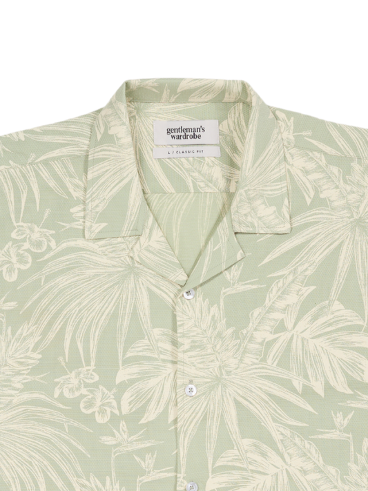 Lime Floral Cuban Shirt