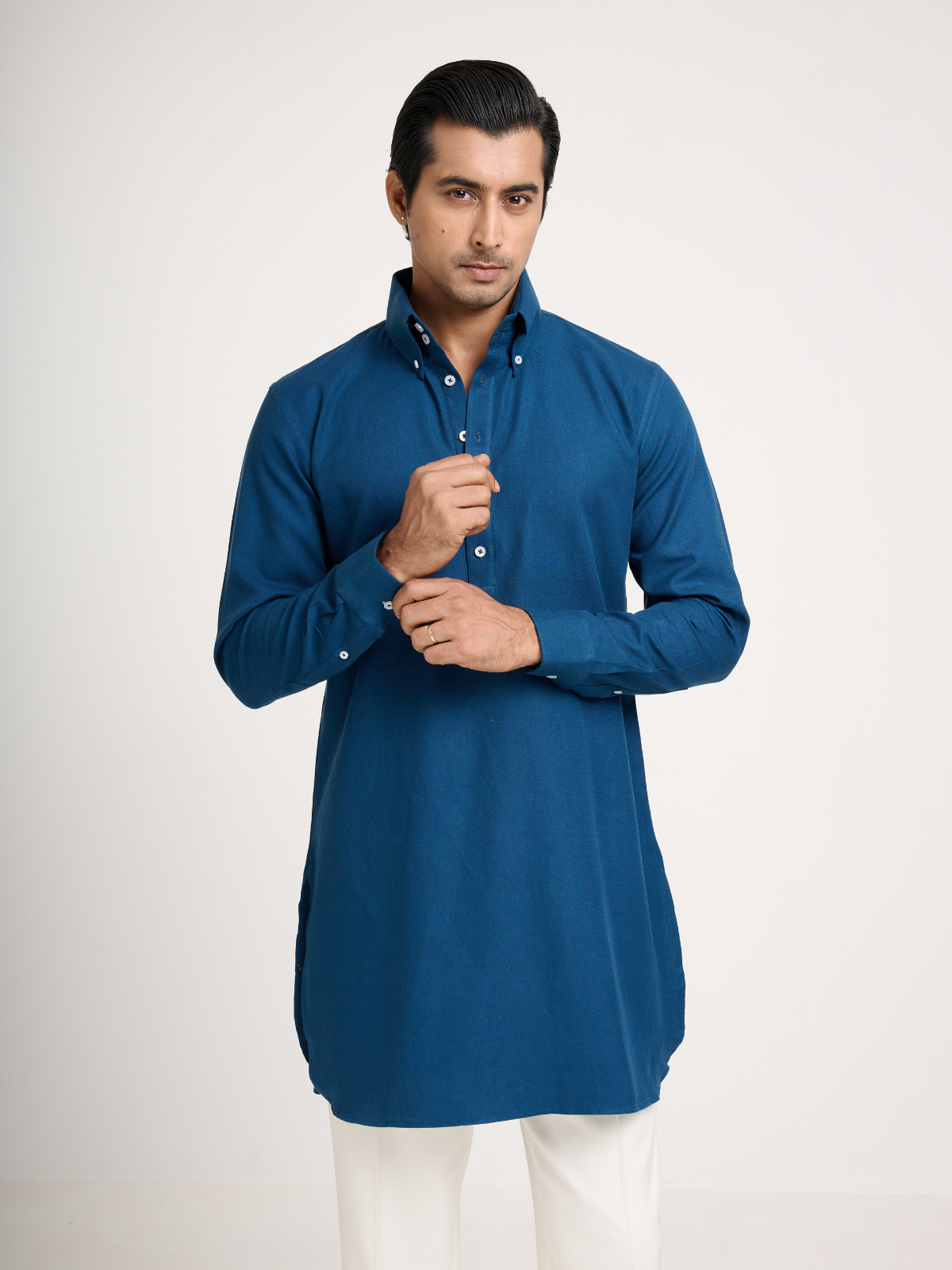 Teal Button Down Kurta