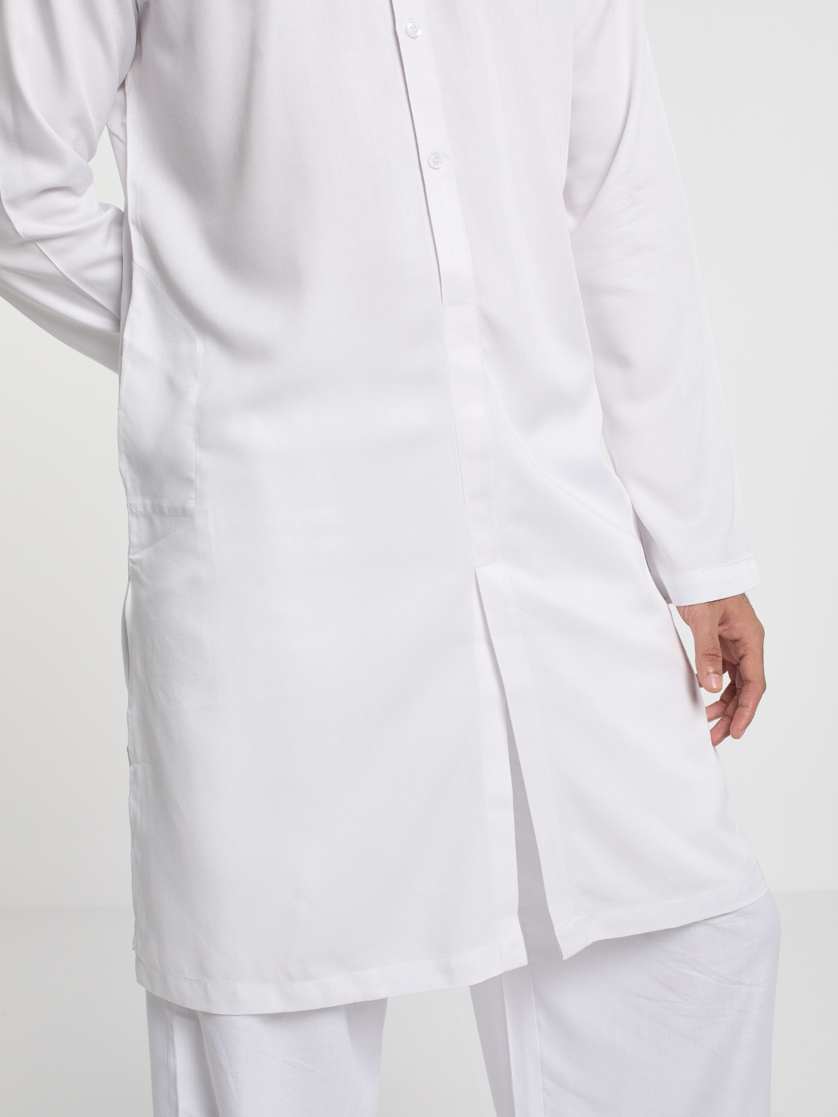 White Sherwani Cut Kurta
