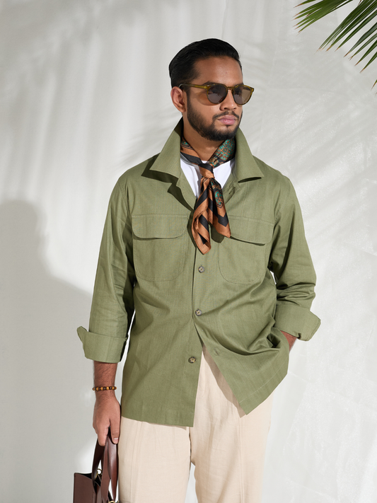 Olive Cotton Shacket