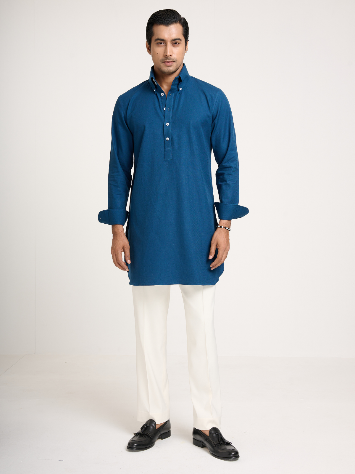 Teal Button Down Kurta