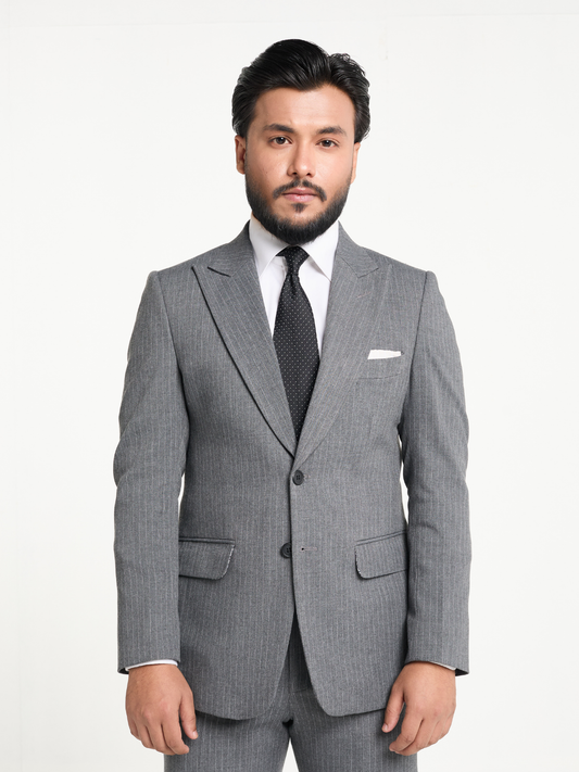 Grey Pinstripe Blazer