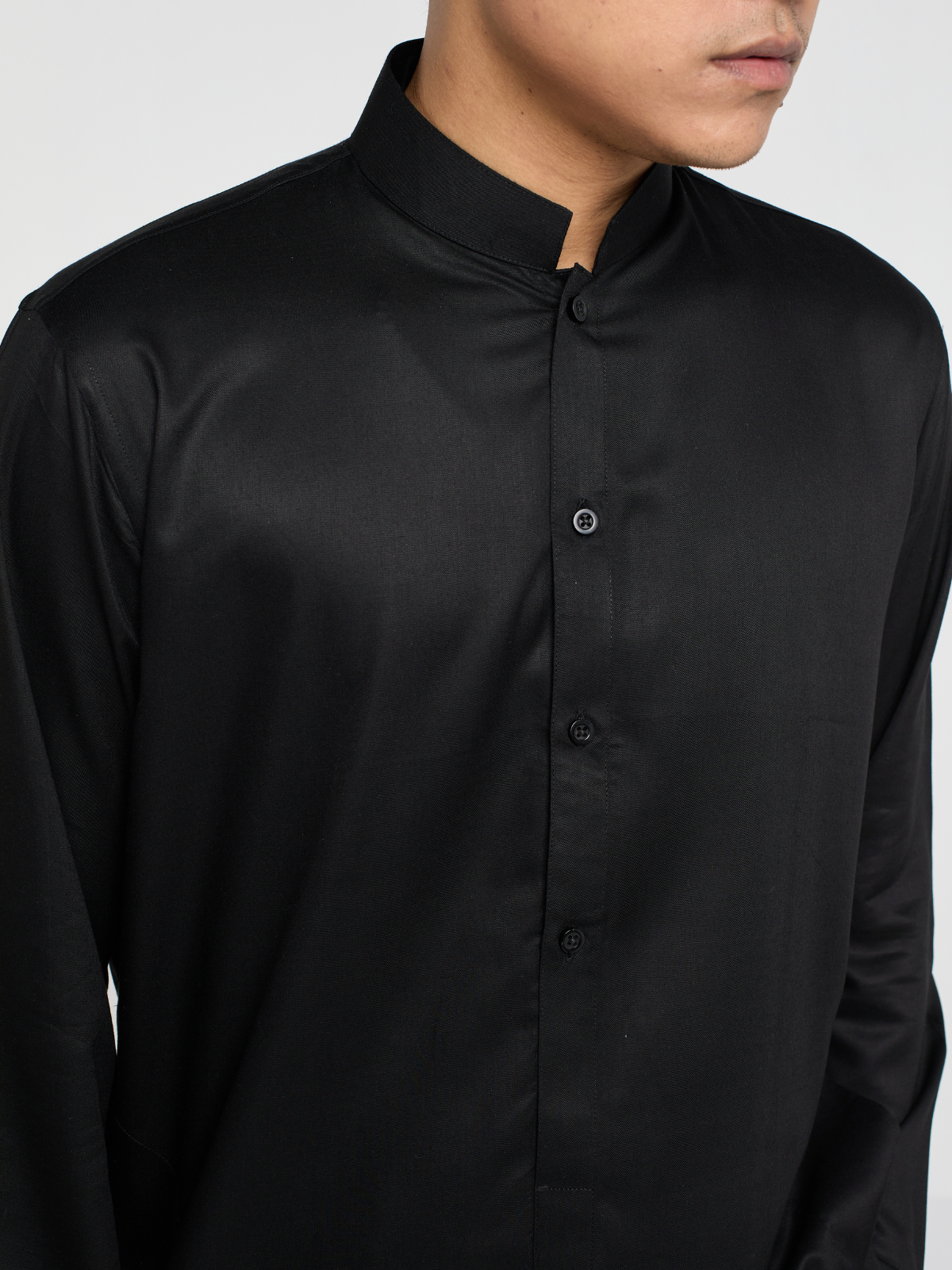 Black Sherwani Cut Kurta