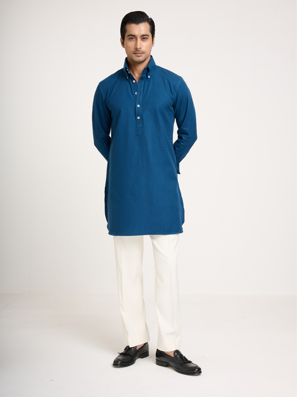 Teal Button Down Kurta