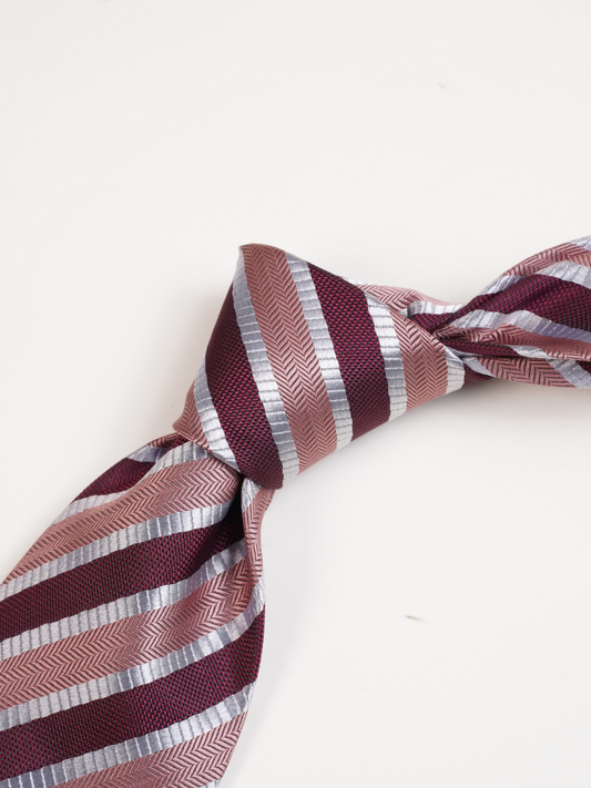 Maroon & Rose Gold Repp Tie