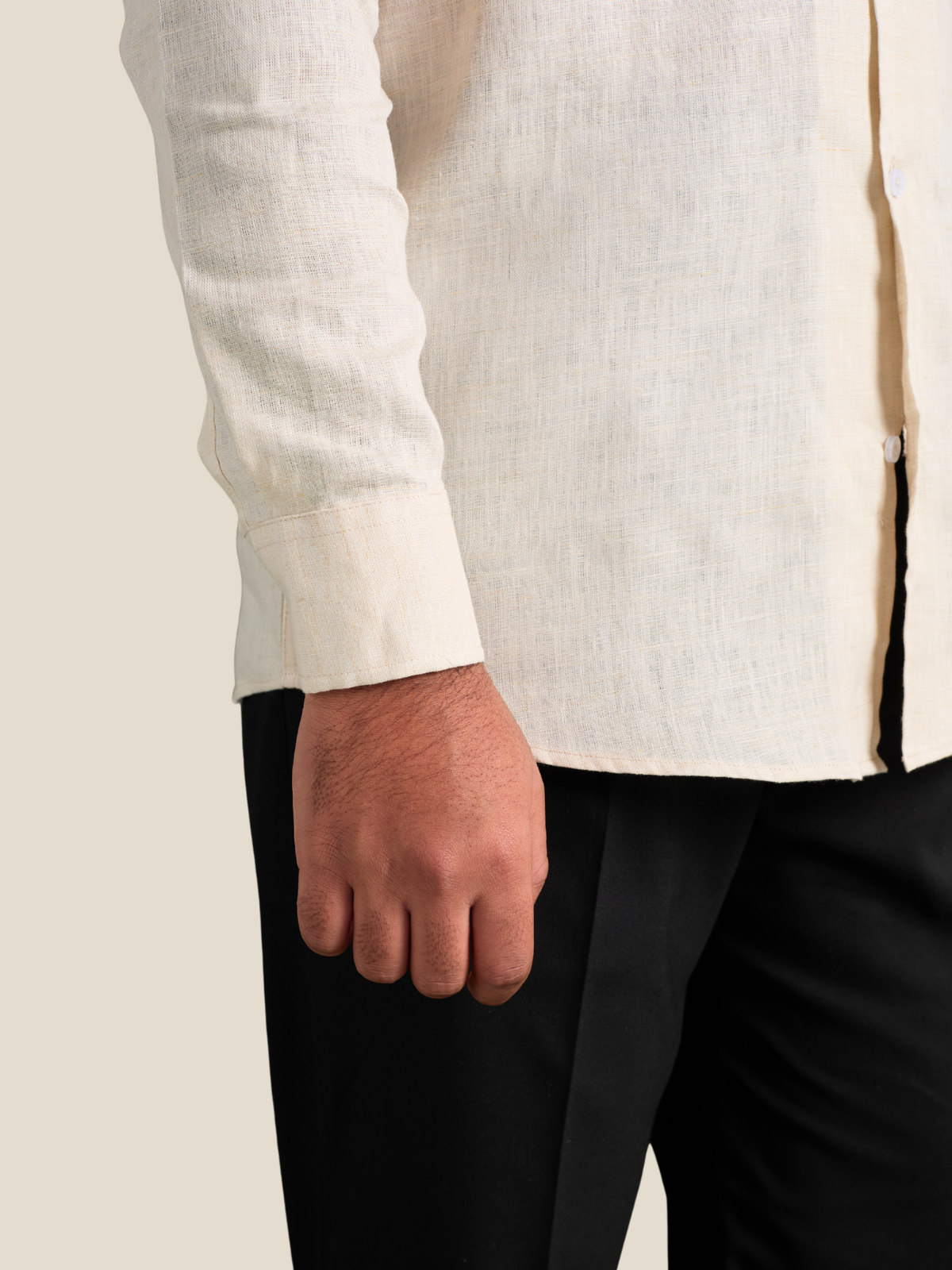 Beige full sleeve cuban